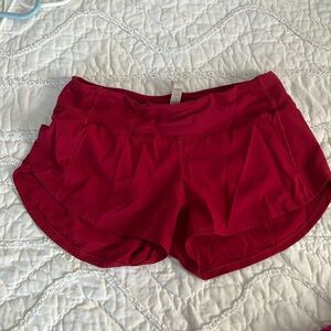 LuluLemon Speed up Shorts 2.5 inseam RED